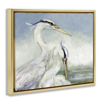 «Scenic Beach with Two Egrets Floater», art mural par Susan Winget