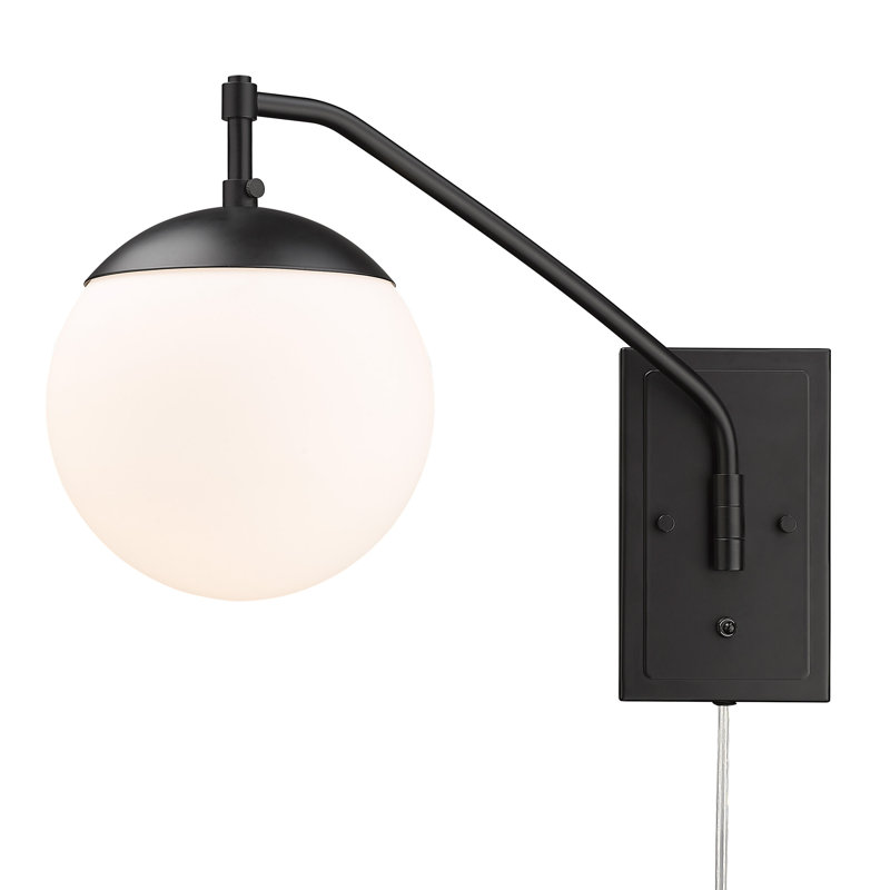 Applique murale articulée 1 lumière Glenn, Noir mat