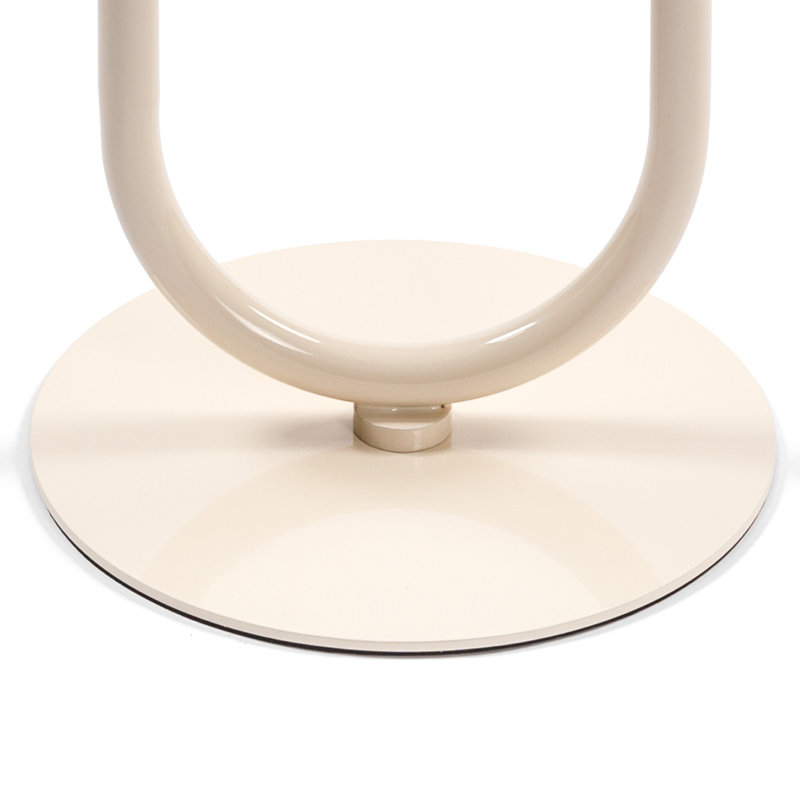 Lantern-shaped Metal End Table, 24.00"H x 17.70"W x 17.70"D, Cream White
