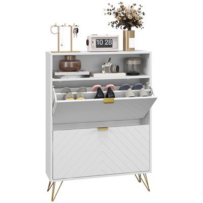 12 Pair Flip Down Shoe Storage
