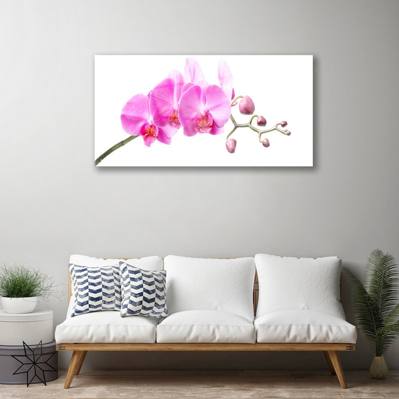 Glass Print Wall Art 100X50cm Image Printed On Glass Decorative Wall Picture Behind Toughened / Tempered Safety Real Glass For Kitchen & Living Room Theme: Flowers Floral