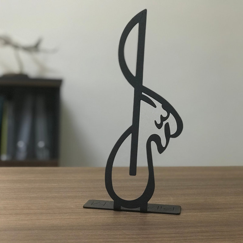 Élégant objet décoratif noir, 4,0 x 11,8 pouces | Fabrication 100% métal, épaisseur: 0,08 pouce | Conception polyvalente et autonome pour la maison ou le bureau | Pièce décorative moderne pour un décor élégant