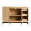 Meuble-lavabo autoportant simple 48 po avec lavabo en résine, meuble-lavabo autoportant avec 3 portes, 3 tiroirs et 2 tablettes réglables