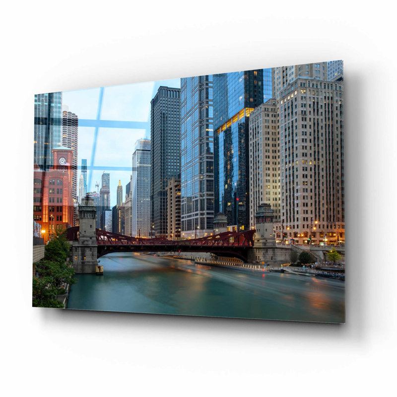 Chicago River par - impression sans cadre, L 16 po x H 12 po x P 0,13 po