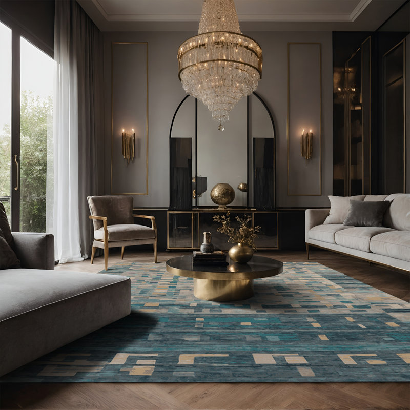 Tapis gris soyeux et moelleux, Rectangle 2 pi x 3 pi