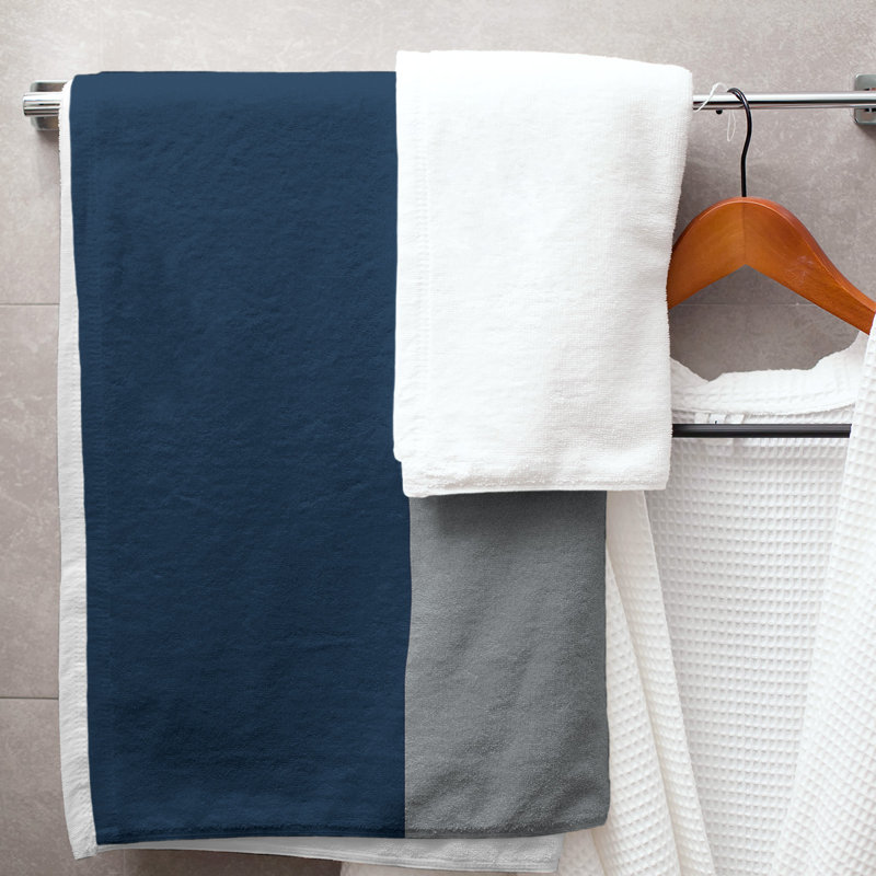 Bath Towel, Prussian Blue/Gray Middle