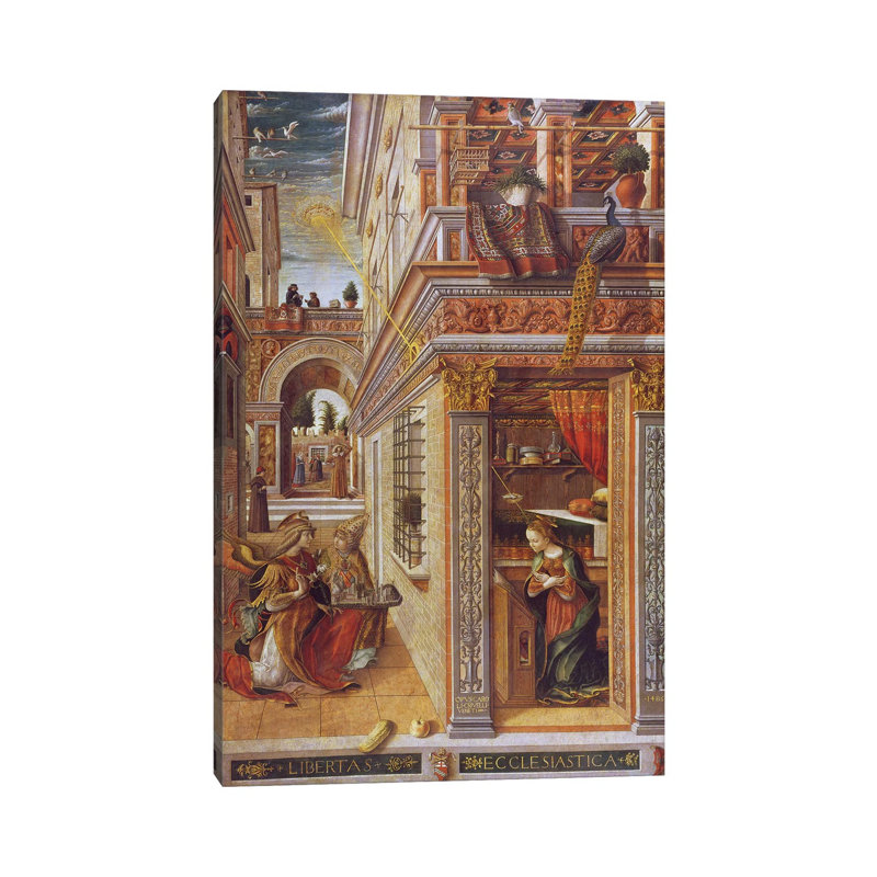 The Annunciation With St. Emidius, 1486 by Carlo Crivelli - Wrapped Canvas Painting, 101.6 cm H x 66.04 cm W x 1.91 cm D