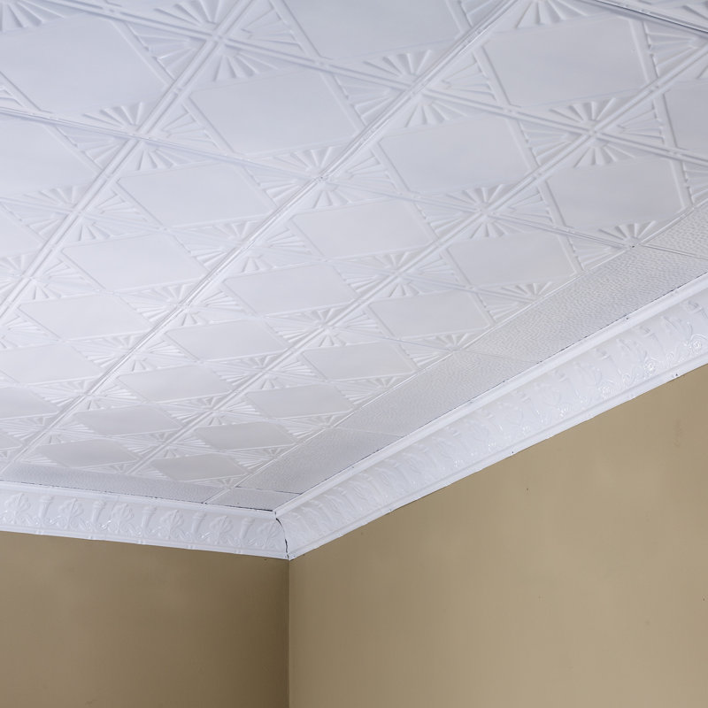 Great Lakes Tin Erie 2'x2' Nail-Up Ceiling Tile (Pack of 5), Gloss White