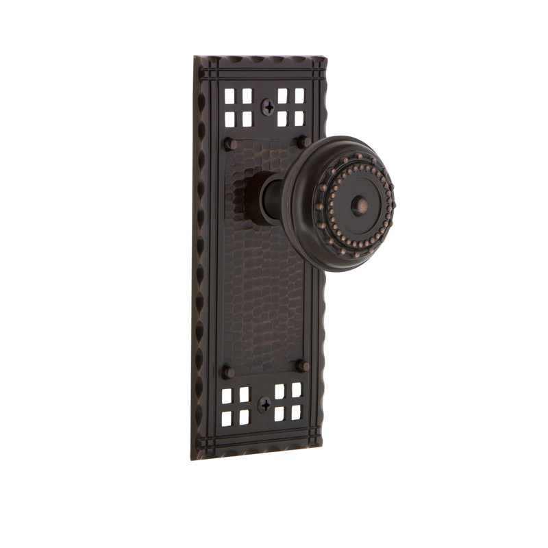 Craftsman Plate with Meadows Door Knob, 2-3/8", Timeless Bronze