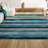 Angeal Gradient Ticking Striped Blue/Navy Rug-1370290005