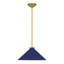 Luminaire suspendu 1 lumière en or brossé avec abat-jour bleu marine Bradbury-1715831647