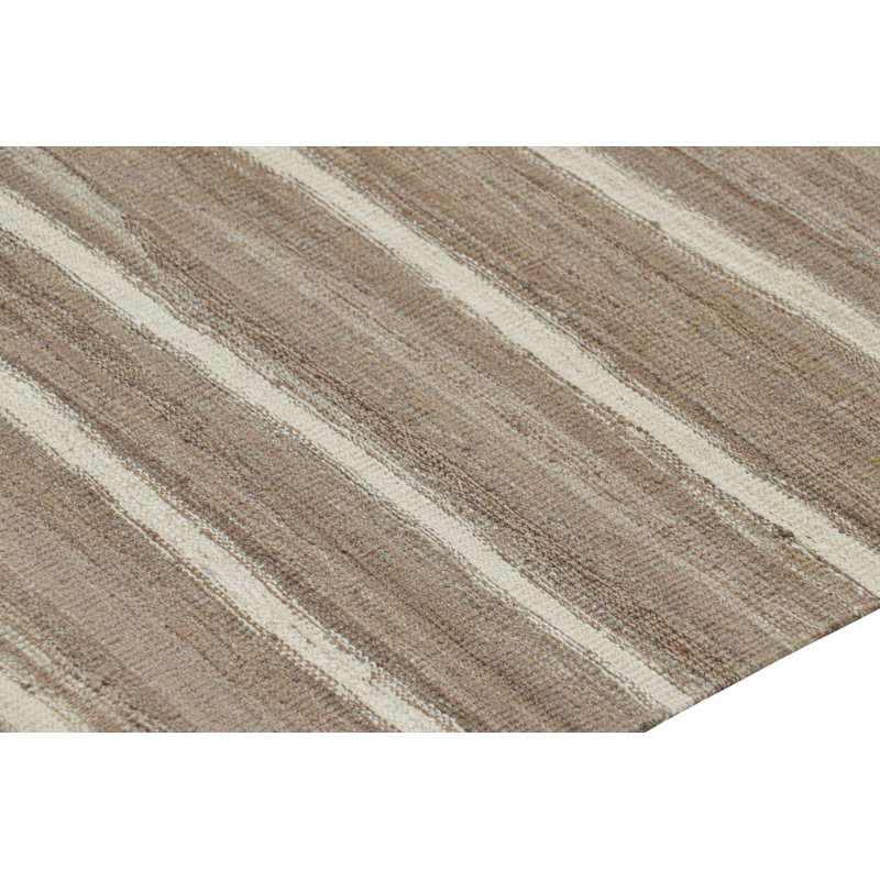 Rug & Kilim’S Contemporary Kilim In Beige-Brown With White Stripes