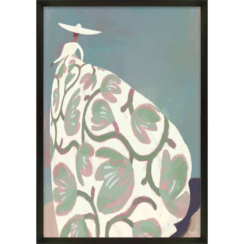 Beach Day Print by Marco Marella For Studio M, 25" H x 17.5" W, Black Paper Framed