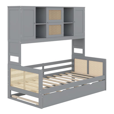 Wooden Daybed With Trundle, And All-In-One Cabinet And Shelf by Sunside Sails