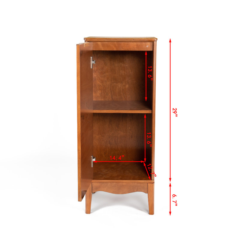 Armoire autoportante en lin, fabrication stable, surface odorante, 14,5 po 12,6 po 35,7 po, armoire de salle de bain à poignées exquises - brun rougeâtre, fonction de circulation d'air,