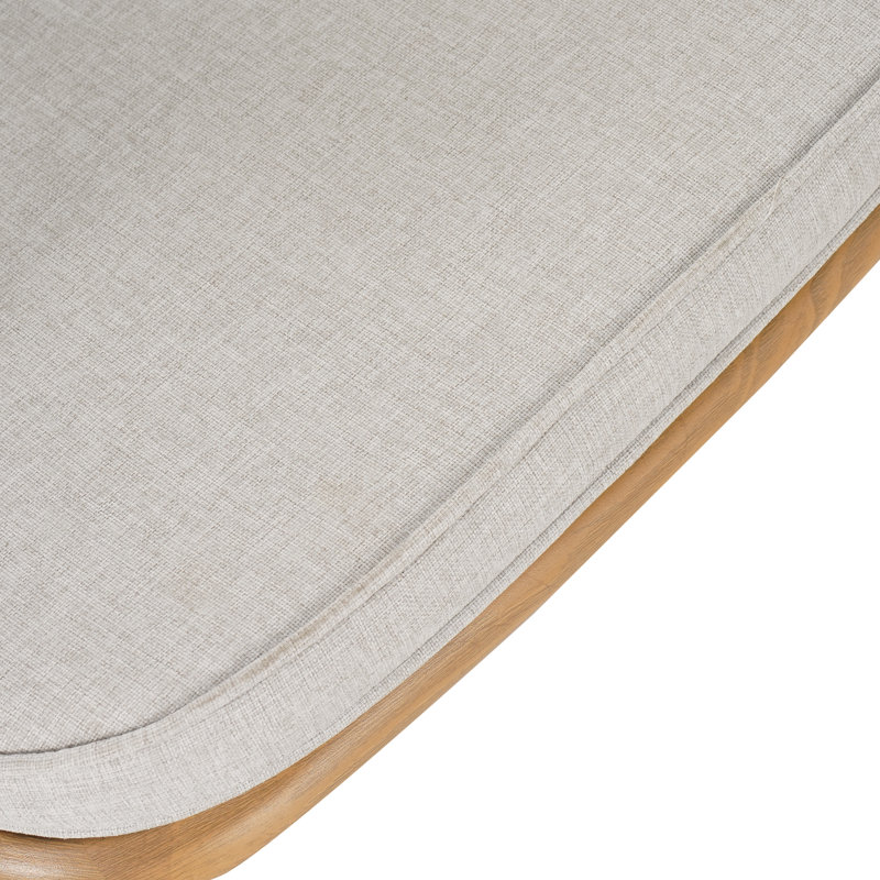  Chaise berçante d'extérieur avec structure en fer au fini érable et dossier tissé gris