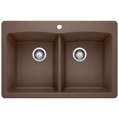 Diamond SILGRANIT 33" 50/50 Double Bowl Dual Mount Kitchen Sink