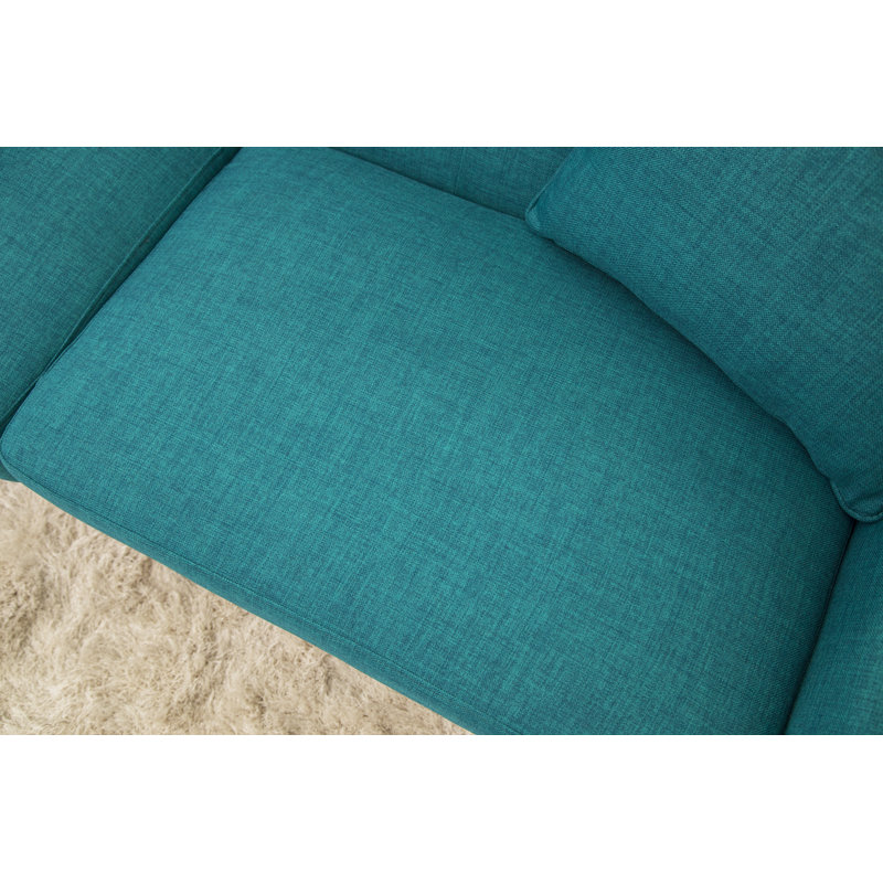 Canapé à accoudoirs carrés de 75 po Norton St Philip, Bleu sarcelle