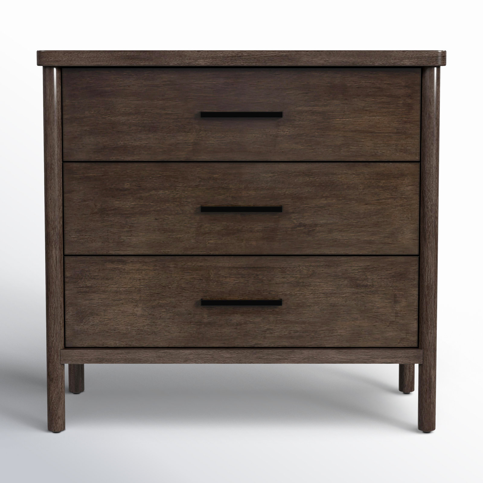 Lovell 3 Drawer 34" W Dresser, Dark Brown