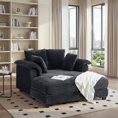 Upholstered Corduroy Lounge Sofa