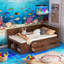 Lit de jour simple avec tiroirs et tablettes-1317406986