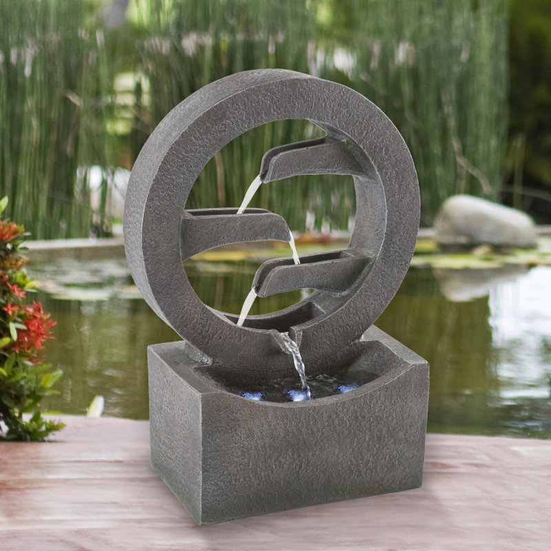 Weather Resistant Floor Fountain with Light