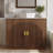 36" Vintage Brown Walnut Bathroom Vanity Base With Stone Countertop, Ceramic Sink, Included Drain & Adjustable Shelf-758066743-758066740