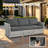 Cassville 8 - Person No Assembly Required Outdoor Conversation Set, Patio Wicker Sectional Seating Group with Cushions, All Weather Sofa Set with Optional Fire Pit Table for Garden Backyard-93662488-93092039