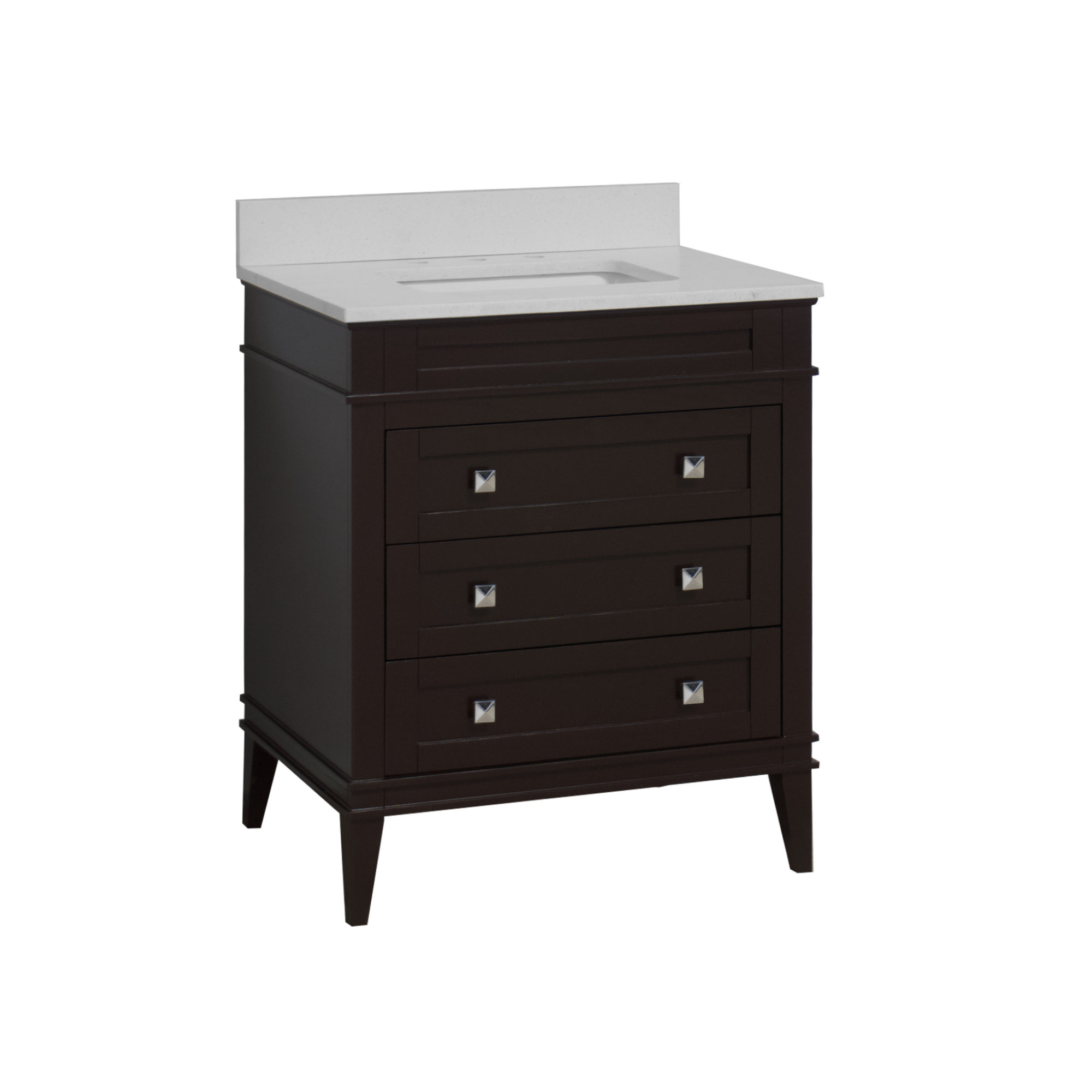 Frankfurt 30'' Single Bathroom Vanity, Quartz, Chocolate