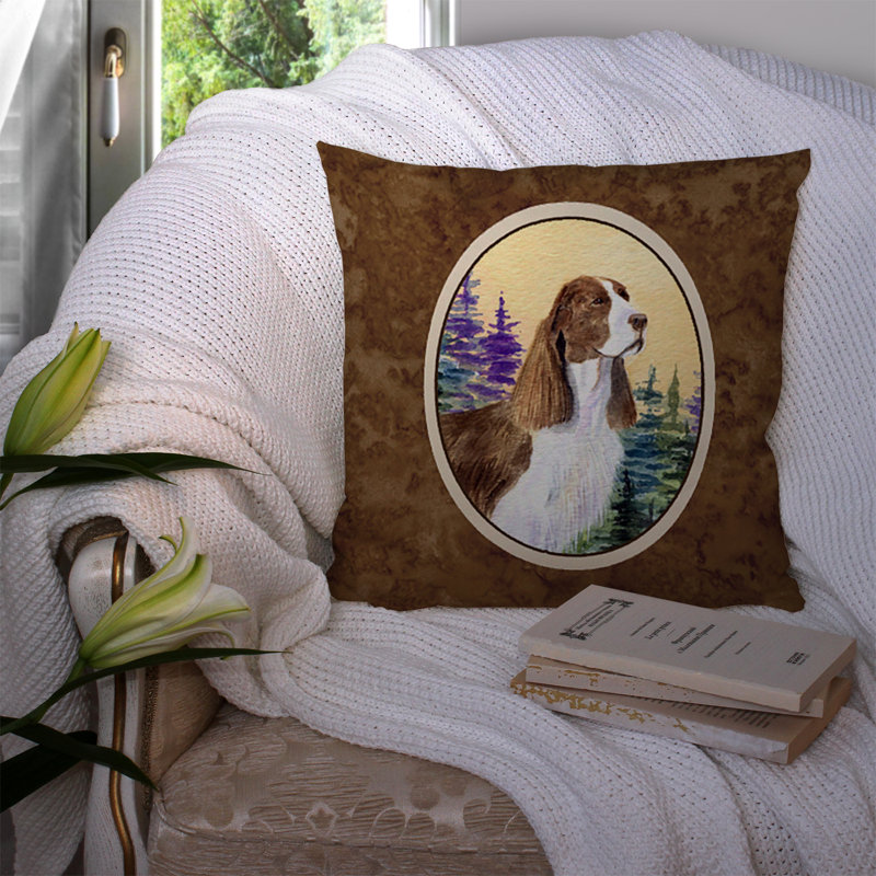 Coussin décoratif intérieur/extérieur brun springer épagneul