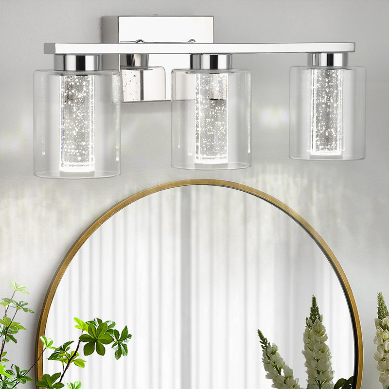 Luminaires de salle de bain 3 lumières, éclairage de salle de bain chromé - 3 lumières de salle de bain à intensité variable
