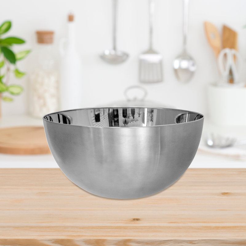 Ensemble de 2 assiettes à salade en acier inoxydable 9,50 po, H 4,75 po x l 6 po