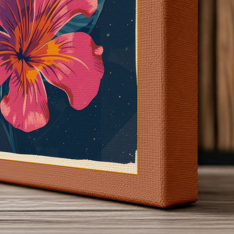 Luminous Blooms Botanical - Wrapped Canvas, 36x24 - 91.4 x 61.0 cm, Terracotta Border
