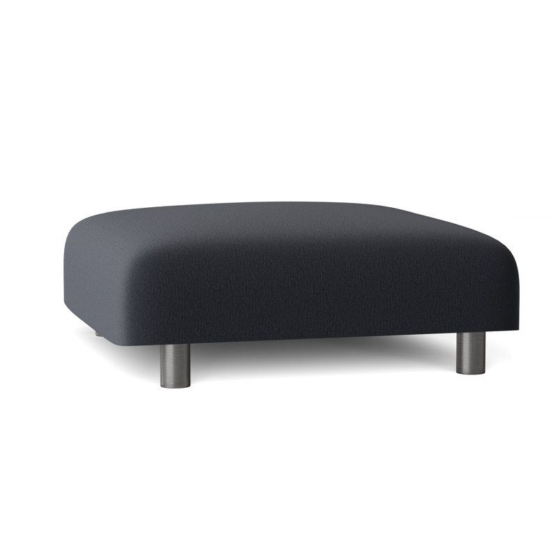 Avanni Outdoor Ottoman, Silver, White Sunbrella 6063-000