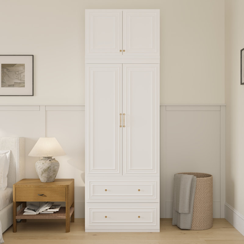Armoire 94 "à 2 portes avec 2 tiroirs 94", White