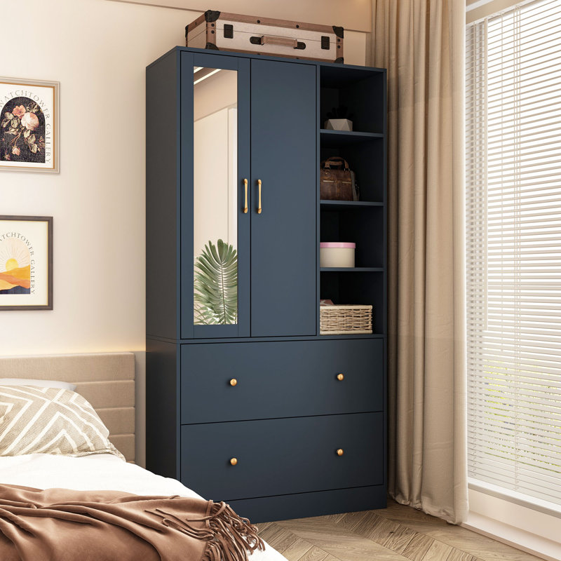 Armoire de chambre Raybin, Bleu