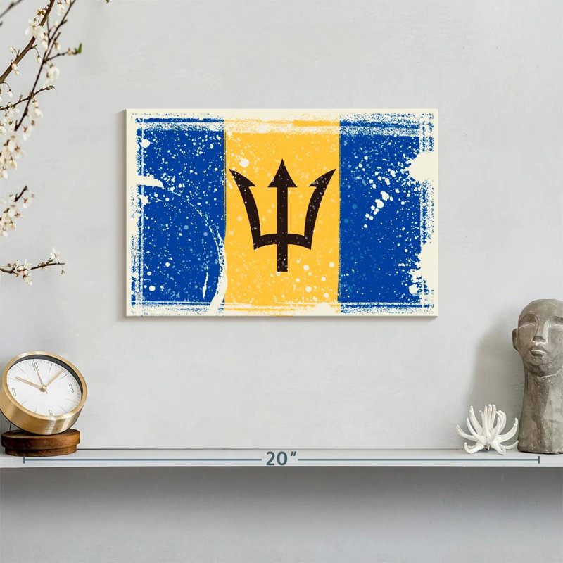 Borges Splattered Barbados Flag, 8" H x 12" W