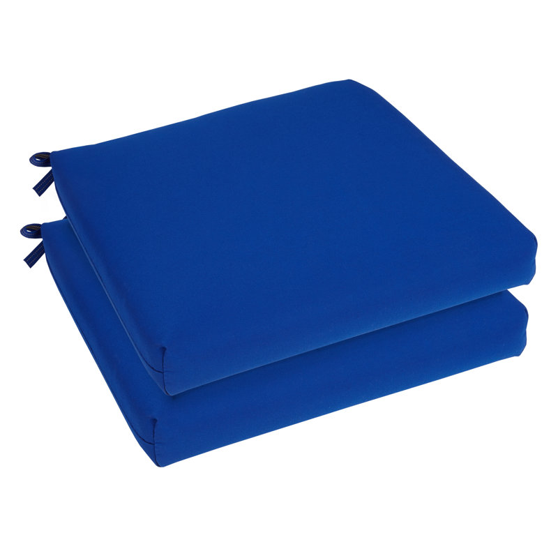 Sunbrella Outdoor 2.5'' Dining Chair Seat Cushion, Canvas Trueblue Sunbrella® Canvas, 19" W x 19" D