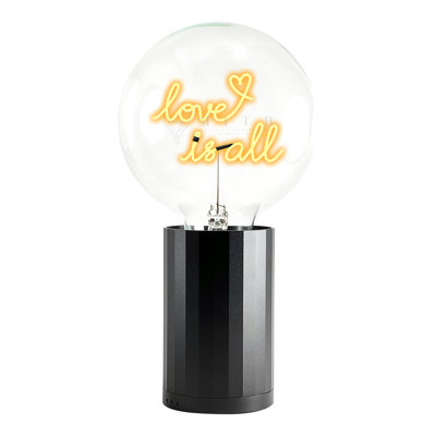 Bulb LOVE IS ALL Amber with Base Table Lamp PORTABLE