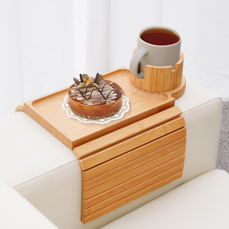 Couch Cup Holder Tray, 3 in 1 Couch Arm Trays