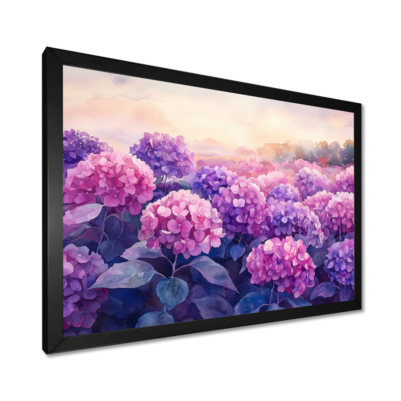 Dorethia - Floral Wall Art, Single Picture Framed Print, Black, 12" H x 20" W