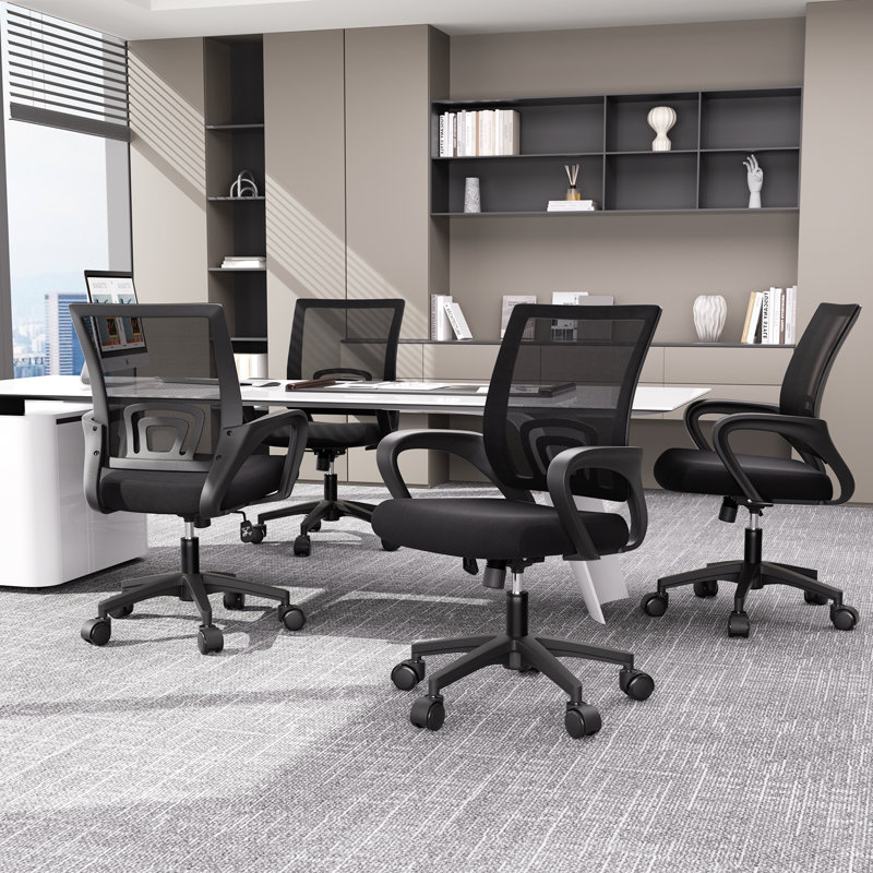 Fauteuil de bureau ergonomique pivotant, support lombaire réglable, hauteur et fonction d'inclinaison, conception confortable pour une productivité toute la journée