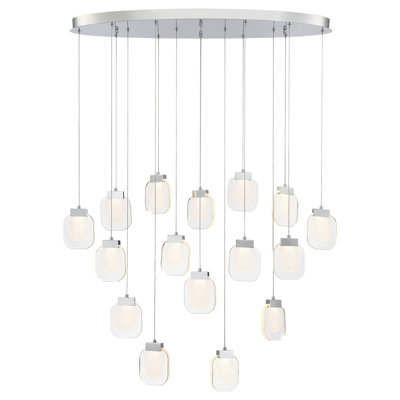 16-LIGHT 44IN INTEGRATED LED MULTI DROP CHANDELIER