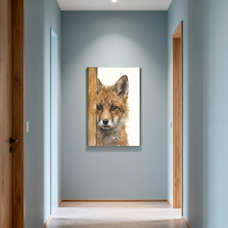 Portrait d'animaux renard, H 24 po x l 36 po