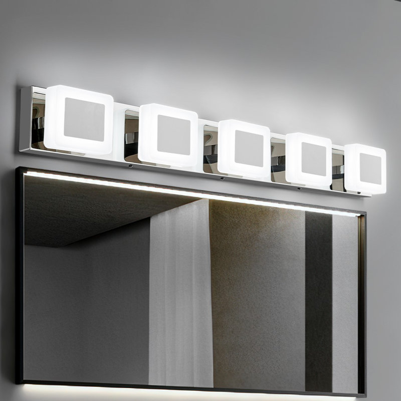 Modern Vanity Lights LED Bathroom Lights Over Mirror Acrylic Dimmable Wall Light Bathroom Vanity Light Fixtures, 5 Lights