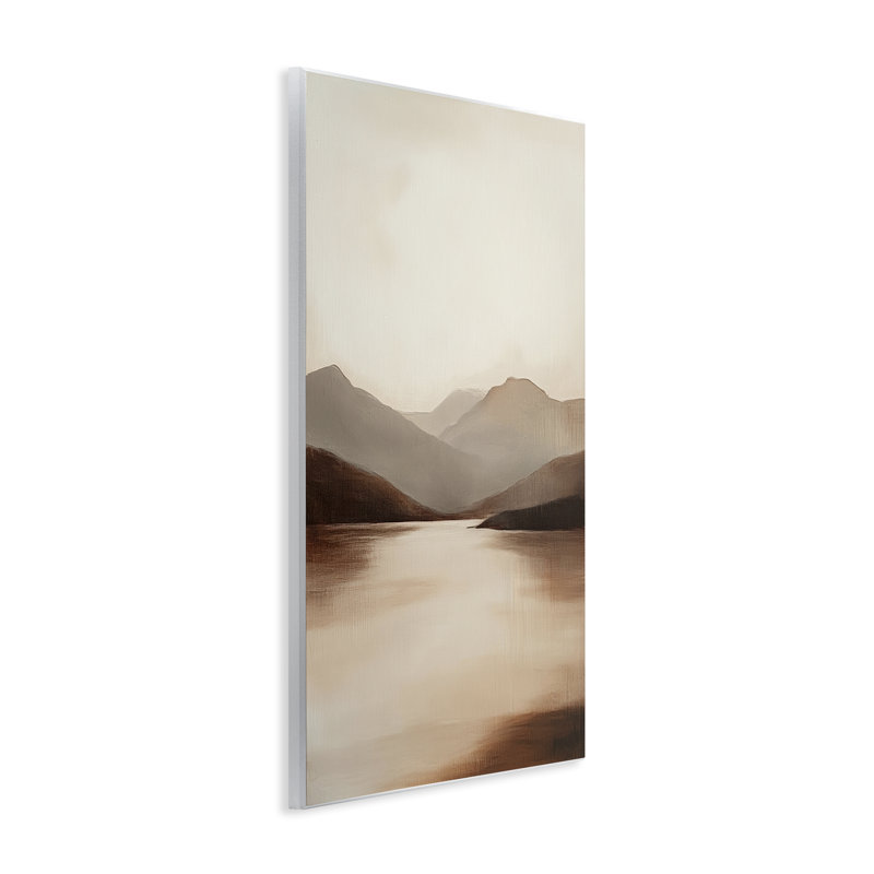 «Calming Mountains Brown Landscape», plaque murale par Petal Prints Design, H 15 po x l 10 po