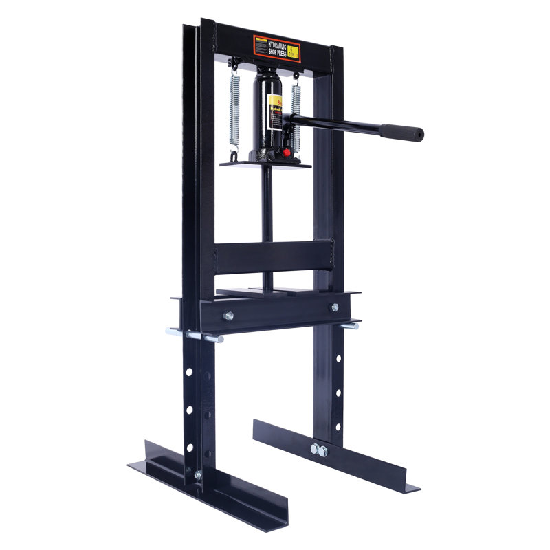Presse hydraulique d'atelier à structure en H de 6 tonnes avec lit réglable, presse de plancher de garage en acier noir
