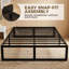 HOMCOM 4ft6 Double Bed Frame with Underbed Storage, Noise-Free, Black