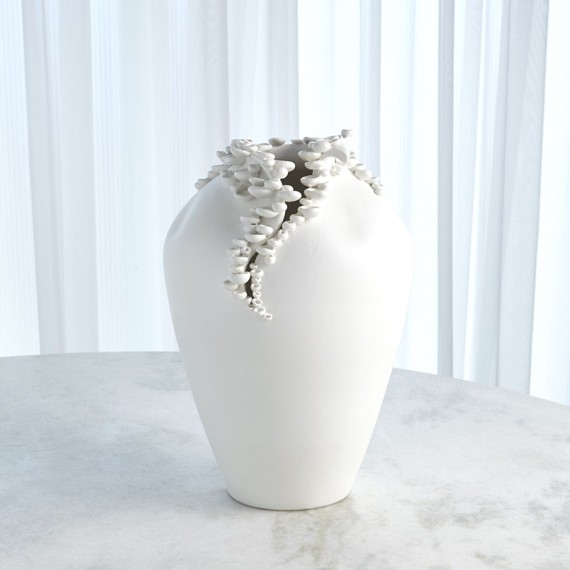 Cascading Reef Vase-White-Tall