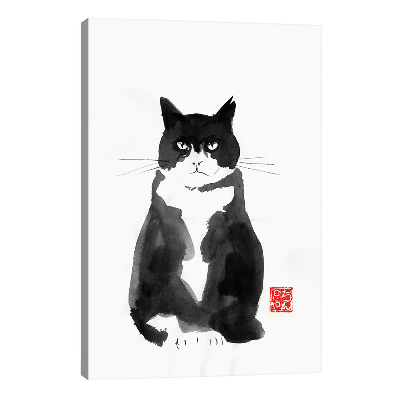 Grumpy Cat by Pechane - Wrapped Canvas Painting, 66.04 cm H x 45.72 cm W x 1.91 cm D